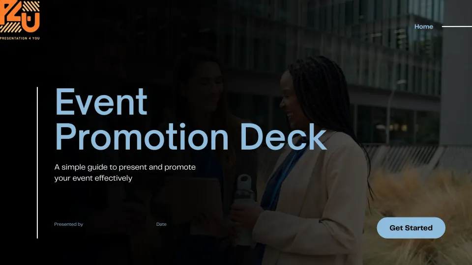 Blue and Black Modern Event Promotion Deck Presentation